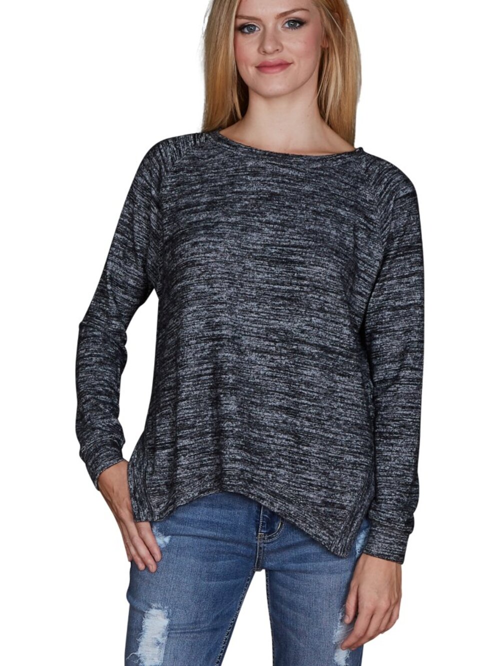 Velvet by Graham & Spencer Cade Cozy Jersey Crewneck LSV Top